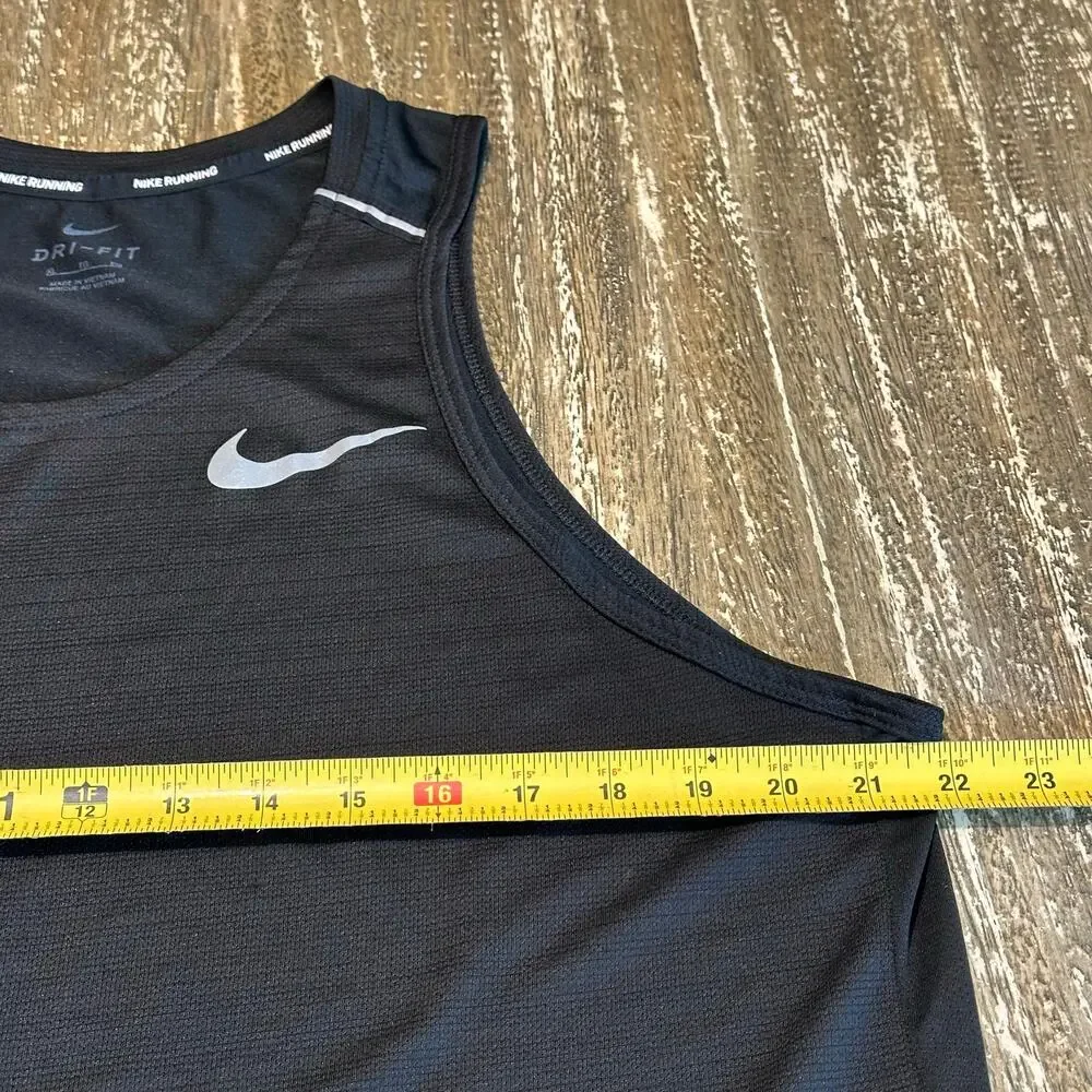 Nike Dri-Fit Miler Performance Running Tank Top Sleeveless Black Men’s Size XL